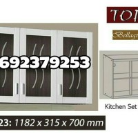 Kitchen Set / Lemari Gantung Dapur 3 Pintu Kaca Topix