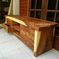 bufet tv kayu trembesi, bufet tv minimalis, meja tv minimalis, rak