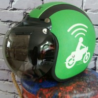 Helm Retro/bogo Motif GoJek SNI