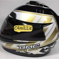 Helm Full Face BMC Jazz #14 black Gold White