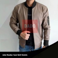 Jual Jaket Bomber Semi Kulit Sintetis Pria Murah