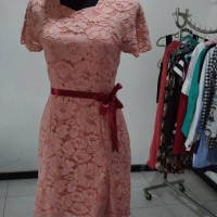 Persewaan Sewa Dress Brukat Pink Brokat-Sewa Pakaian Jogja