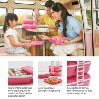 Promo Tupperware Picnic Set Trio Pink Rantang Susun XW-06S Harga Pas