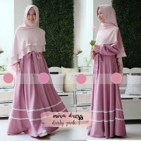 baju muslim gamis polos pink pakaian wanita murah
