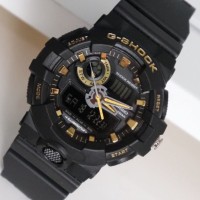 Jam Tangan Pria / Cowok Casio G-Shock GS3407 Rubber Black Gold
