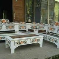 Kursi Sudut Mawar Ukir Warna duco Kombinasi Terbaru