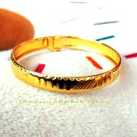 Gelang Bangle Simple Elegant import perak lapis emas murni