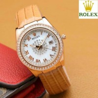 (Sale) Jam Tangan Wanita Rolex MJ1463 - Soft Brown