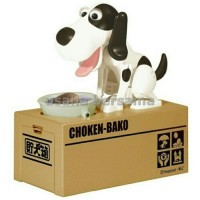 Jual Mainan Celengan Robot Anjing Choken Bako Warna Hitam Putih Murah