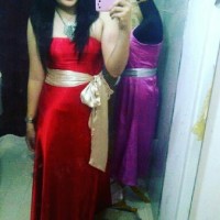 sewa / rental gaun merah kemben Jakarta barat(harga sewa+deposit)