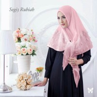 kerudung jilbab organza dot rubiah instan segitiga