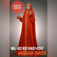 Jual Produsen Mukena Jilbab Abaya Anak Mukenah Katun Dubai Merah Bata Murah
