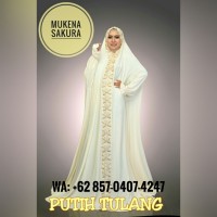 Jual Produsen Mukena Jilbab Abaya Anak Mukenah Katun Dubai Putih Tulang Murah