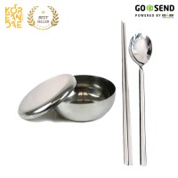 Jual Paket Alat Makan Korea | Mangkuk Stainless + Sendok Sumpit Korea Sujeo Murah