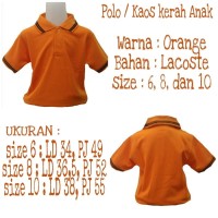 POLO KERAH ANAK ORANGE KAOS ANAK ATASAN ANAK SHIRT ANAK W T19