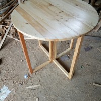 Meja Makan Kaki Bisa di Lipat Dari kayu Jati Belanda