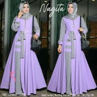 Nagita Dress Lavender / Gamis Muslim Wanita / Maxi Dress