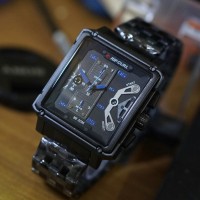 JUAL JAM TANGAN PRIA RIPCURL RANTAI CHRONO ACTIVE BLACK JARUM BLUE