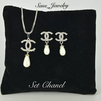 Promo Set Chanel Kalung + Anting Perhiasan Korea Asli Anti Karat Tgb