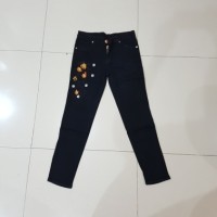 Jual celana panjang jeans bordir size 31 32 33 34 strech soft jeans murah Murah