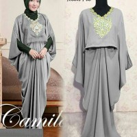 Jual KAFTAN CANTIK CAMILA GREY BAJU PESTA DRESS PESTA MUSLIMAH MURAH Murah