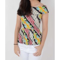 A11126 De Voile Atasan Batik Wanita Sab Hagani Top (Blue)