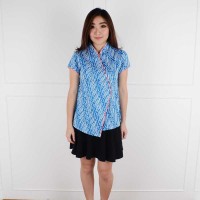A11025 De Voile Atasan Batik Wanita Befina Side Btn (Blue)