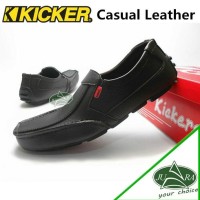 kickers sepatu casual pria kulit sapi asli T3010