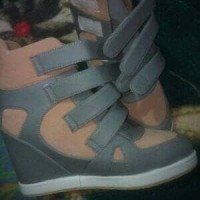 Jual Sneaker hidden wedges sepatu wanita hak tinggi heels boots kets zumba Murah