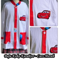 Baju Muslim Anak BAJU KOKO CARS MERAH SIZE XL