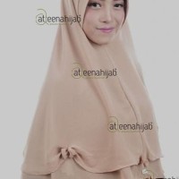 Kerudung Jilbab Pashmina AtteenaHijab Khmar Instan Syakila Coklat Susu