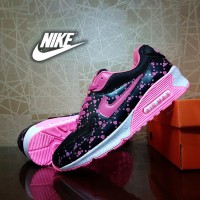 sepatu sport nike airmax hitam love / casual running wanita / pink
