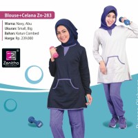 Promo Stelan Olahraga Wanita Baju Senam Muslim Baja Erobik Zenitha 28