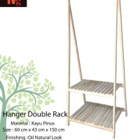 SUBSIDI ONGKIR 50K Gantungan Baju Hanger Handuk Rak Display Kayu