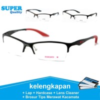 Frame Kacamata Pria Sporty Oakly Titanium Half Tanpa Lensa Minus