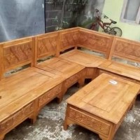 kursi tamu sudut natural sofa minimalis meja teras tamu kayu jati ukir