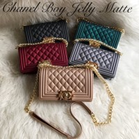 Tas Wanita Chanel Boy Maxi Jelly Matte impor 25cm