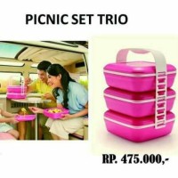 (Kotak Makan & Rantang) Picnic Set Trio Pink (1) Tupperware