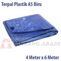Terpal Plastik Jadi 4 x 6 Mtr Biru Tipe A5 u/ Tutup Truk, Warung Tenda
