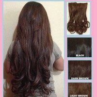 Hairclip Big Layer , Hair clip 3 layer rambut sambung curly wave lurus