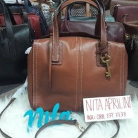 Tas Fossil Emma Satchel Brown Original Leather Kulit Asli Coklat NWT