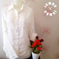 Kemeja blus wanita Putih zara lembut kantongsaku 1 JUMBO T1310