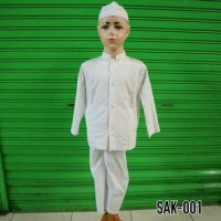 PBK - Baju Anak Baju Setelan Koko Anak Muslim Putih Bersih Bordir SAK