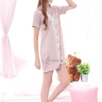 Satin Sleepshirt Piyama Nude / Baju tidur satin sutra wanita dewasa