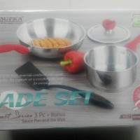 Panci Susu dan Wajan set 3 plus Spatula Stainless steel