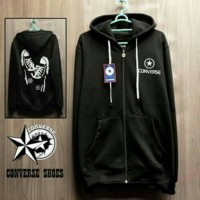 JAKET SWEATER JUMPER HOODIE FINGER CONVERSE SHOES BLACK HARGA GROSIR
