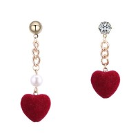 Anting Juntai Tassel Red Heart Love Hati Merah Panjang Pendek Gaul