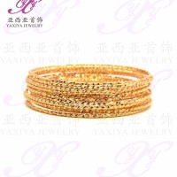 Gelang Lapis emas Keroncong set 12 (anak) Perhiasan imitasi Yaxiya 448