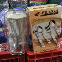 TERBARU SENDOK GARPU SET VICENZA V248 ISI 26PCS ASLI STAINLESS STEEL