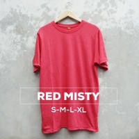 Baju Kaos Polos Oblong Bandung Red Misty Pria wanita Merah